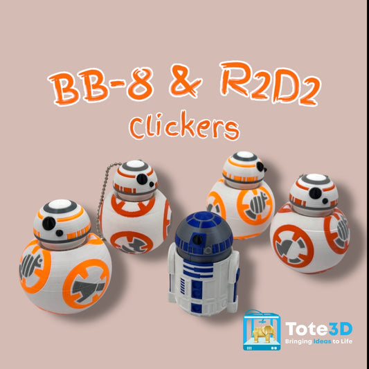 🚀 Star Wars-Inspired Clickers: BB8 & R2D2 🛸