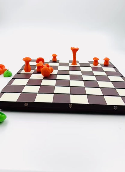 🌲 Mushroom Kingdom Chess & Checkers – The Magical Log Set! 🍄♟️
