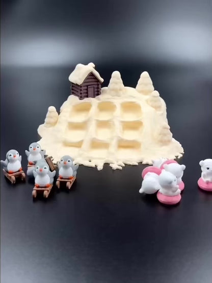 Snow Mountain Tic Tac Toe – Penguins vs Polar Bears! ❄️🐧🐻‍❄️